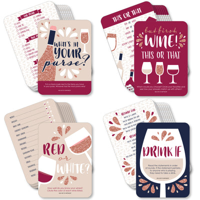 But First, Wine - 4 Wine Tasting Party Games - 10 Cards Each - Gamerific Bundle