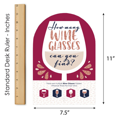 But First, Wine - Wine Tasting Party Scavenger Hunt - 1 Stand and 48 Game Pieces - Hide and Find Game