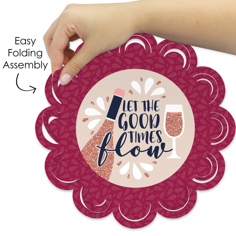 But First, Wine - Wine Tasting Party Round Table Decorations - Paper Chargers - Place Setting For 12