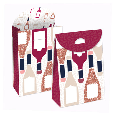 But First, Wine - Wine Tasting Gift Favor Bags - Party Goodie Boxes - Set of 12