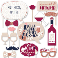 But First, Wine - Wine Tasting Party Photo Booth Props Kit - 20 Count