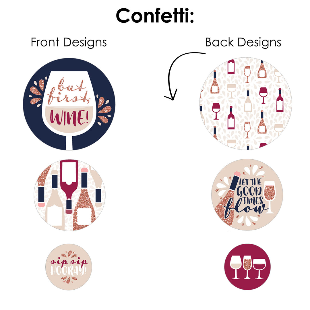 But First, Wine - Wine Tasting Party Decor and Confetti - Terrific Table Centerpiece Kit - Set of 30
