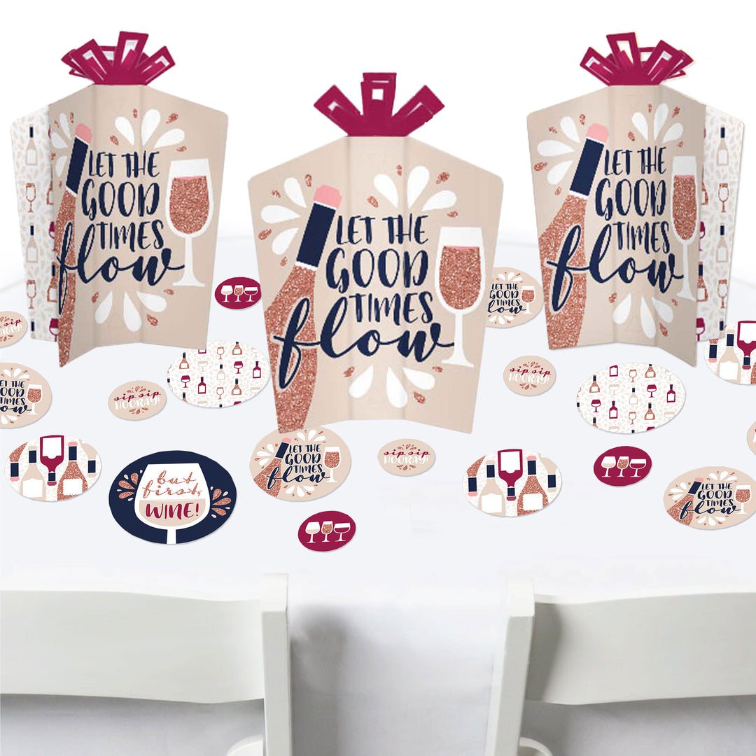 But First, Wine - Wine Tasting Party Decor and Confetti - Terrific Table Centerpiece Kit - Set of 30