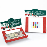 Camper Christmas - Red and Green Holiday Party Money And Gift Card Holders - Set of 8