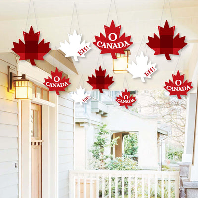 Hanging Canada Day - Outdoor Canadian Party Hanging Porch & Tree Yard Decorations - 10 Pieces