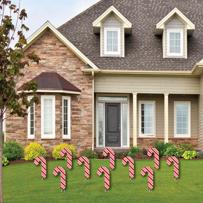 Candy Cane Lawn Decorations - Outdoor Holiday and Christmas Yard Decorations - 10 Piece
