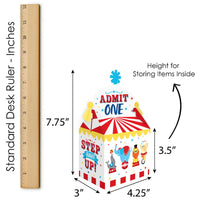 Carnival - Step Right Up Circus - Treat Box Party Favors - Carnival Themed Party Goodie Gable Boxes - Set of 12