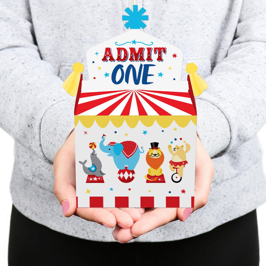Carnival - Step Right Up Circus - Treat Box Party Favors - Carnival Themed Party Goodie Gable Boxes - Set of 12