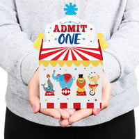Carnival - Step Right Up Circus - Treat Box Party Favors - Carnival Themed Party Goodie Gable Boxes - Set of 12