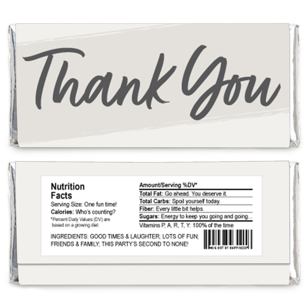 Champagne Elegantly Simple - Candy Bar Wrapper Guest Party Favors - Set of 24