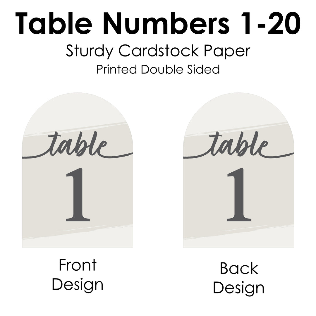 Elegantly Simple Table Numbers - 20 Ct