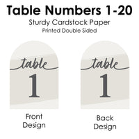 Elegantly Simple Table Numbers - 20 Ct