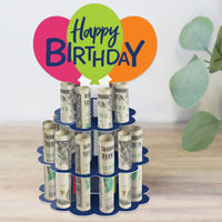 Cheerful Happy Birthday - DIY Colorful Birthday Party Money Holder Gift - Cash Cake