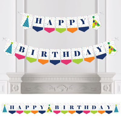 Cheerful Happy Birthday - Colorful Birthday Party Bunting Banner - Birthday Party Decorations - Happy Birthday