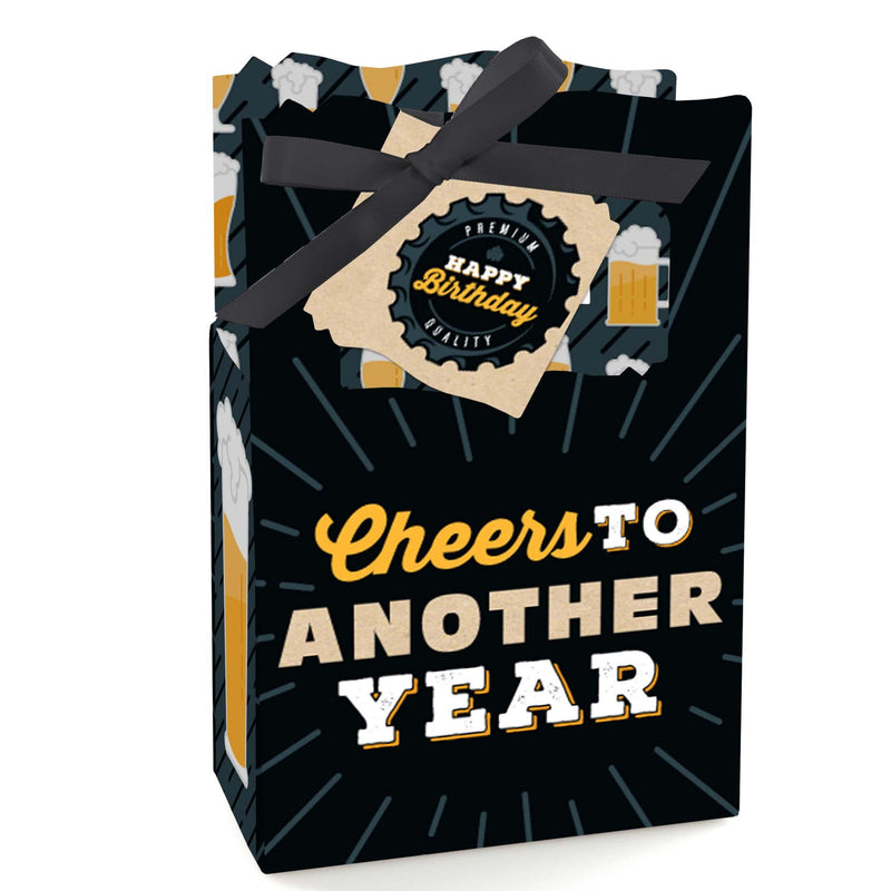 Cheers and Beers Happy Birthday - Birthday Party Favor Boxes - Set of 12