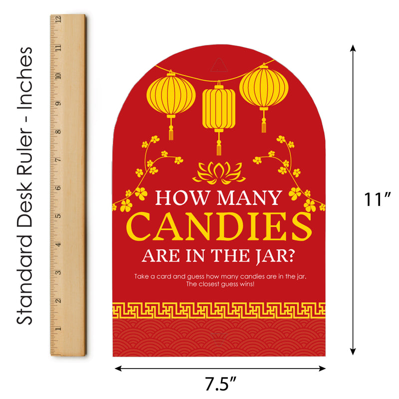 Chinese New Year - How Many Candies Lunar New Year Game - 1 Stand and 40 Cards - Candy Guessing Game