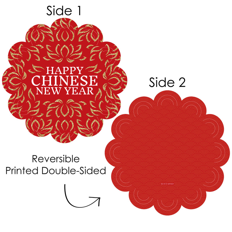Chinese New Year - Lunar New Year Round Table Decorations - Paper Chargers - Place Setting For 12