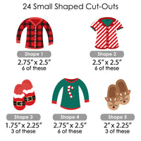 Christmas Pajamas - Holiday Plaid PJ Party DIY Decorations - Clothespin Garland Banner - 44 Pieces