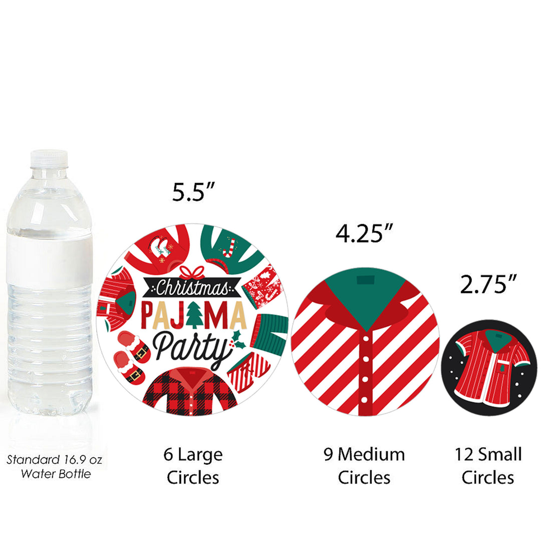 Christmas Pajamas - Holiday Plaid PJ Party Giant Circle Confetti - Party Decorations - Large Confetti 27 Count