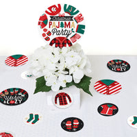 Christmas Pajamas - Holiday Plaid PJ Party Giant Circle Confetti - Party Decorations - Large Confetti 27 Count