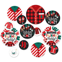 Christmas Pajamas - Holiday Plaid PJ Party Giant Circle Confetti - Party Decorations - Large Confetti 27 Count
