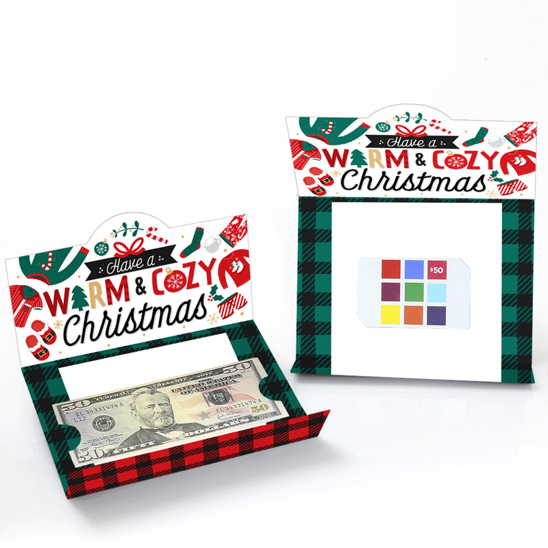 Christmas Pajamas - Holiday Plaid PJ Party Money And Gift Card Holders - Set of 8