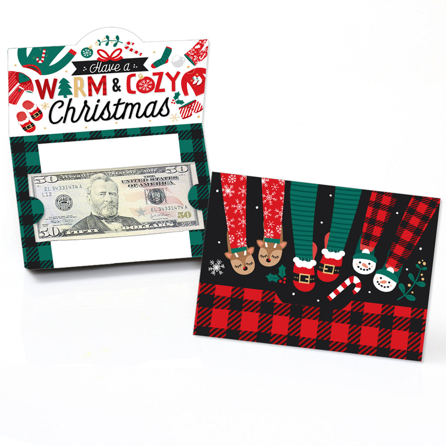 Christmas Pajamas - Holiday Plaid PJ Party Money And Gift Card Holders - Set of 8