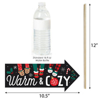 Funny Christmas Pajamas - Holiday Plaid PJ Party Photo Booth Props Kit - 10 Piece
