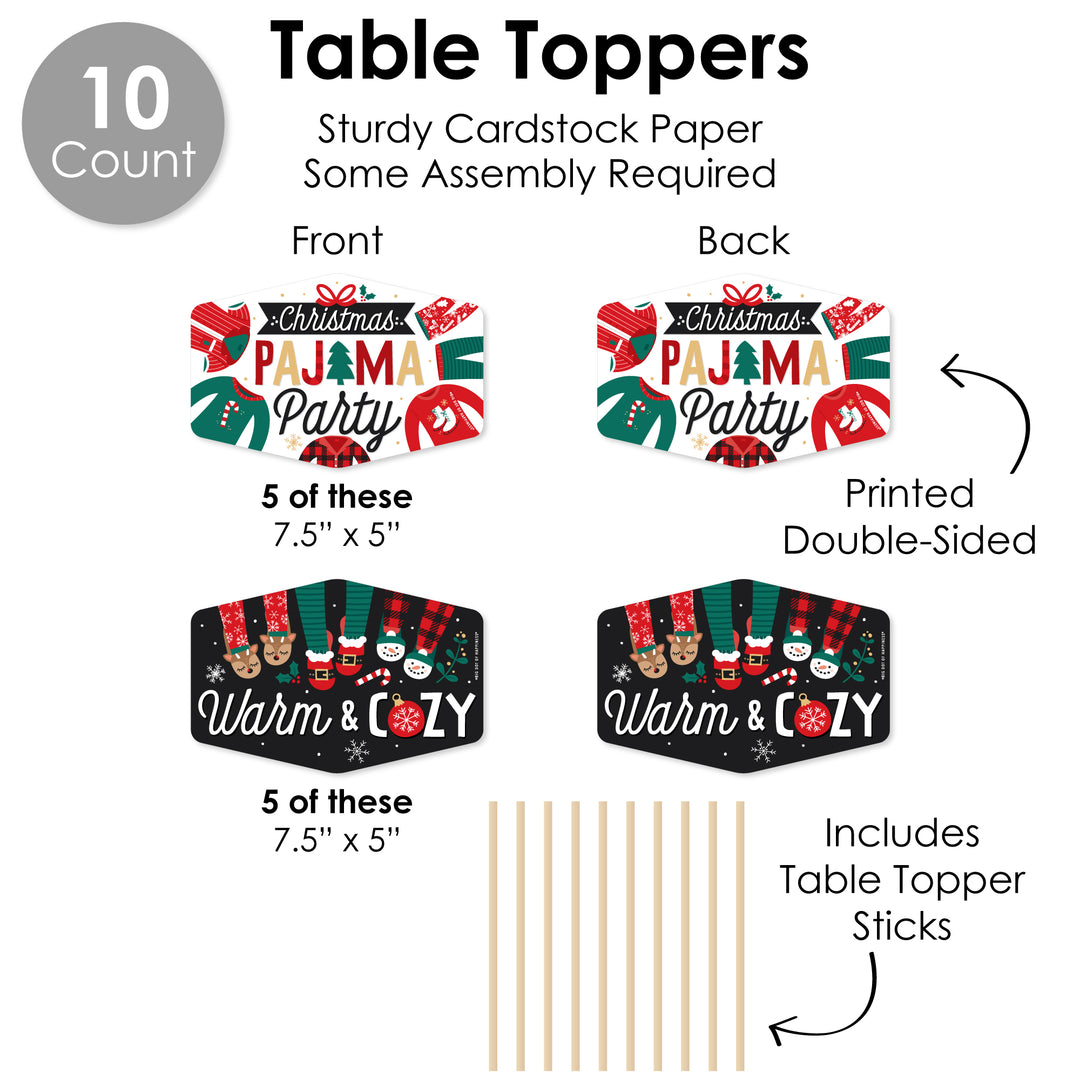 Christmas Pajamas - Holiday Plaid PJ Party Supplies Decoration Kit - Decor Galore Party Pack - 51 Pieces