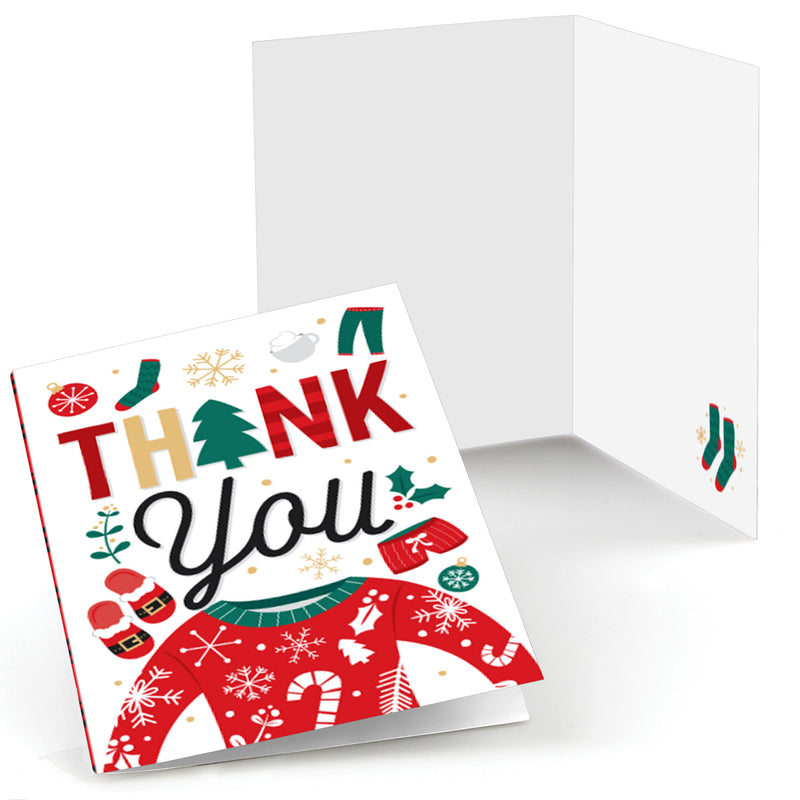 Christmas Pajamas - Holiday Plaid PJ Party Thank You Cards (8 count)