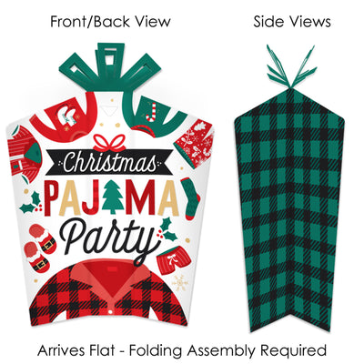 Christmas Pajamas - Table Decorations - Holiday Plaid PJ Party Fold and Flare Centerpieces - 10 Count
