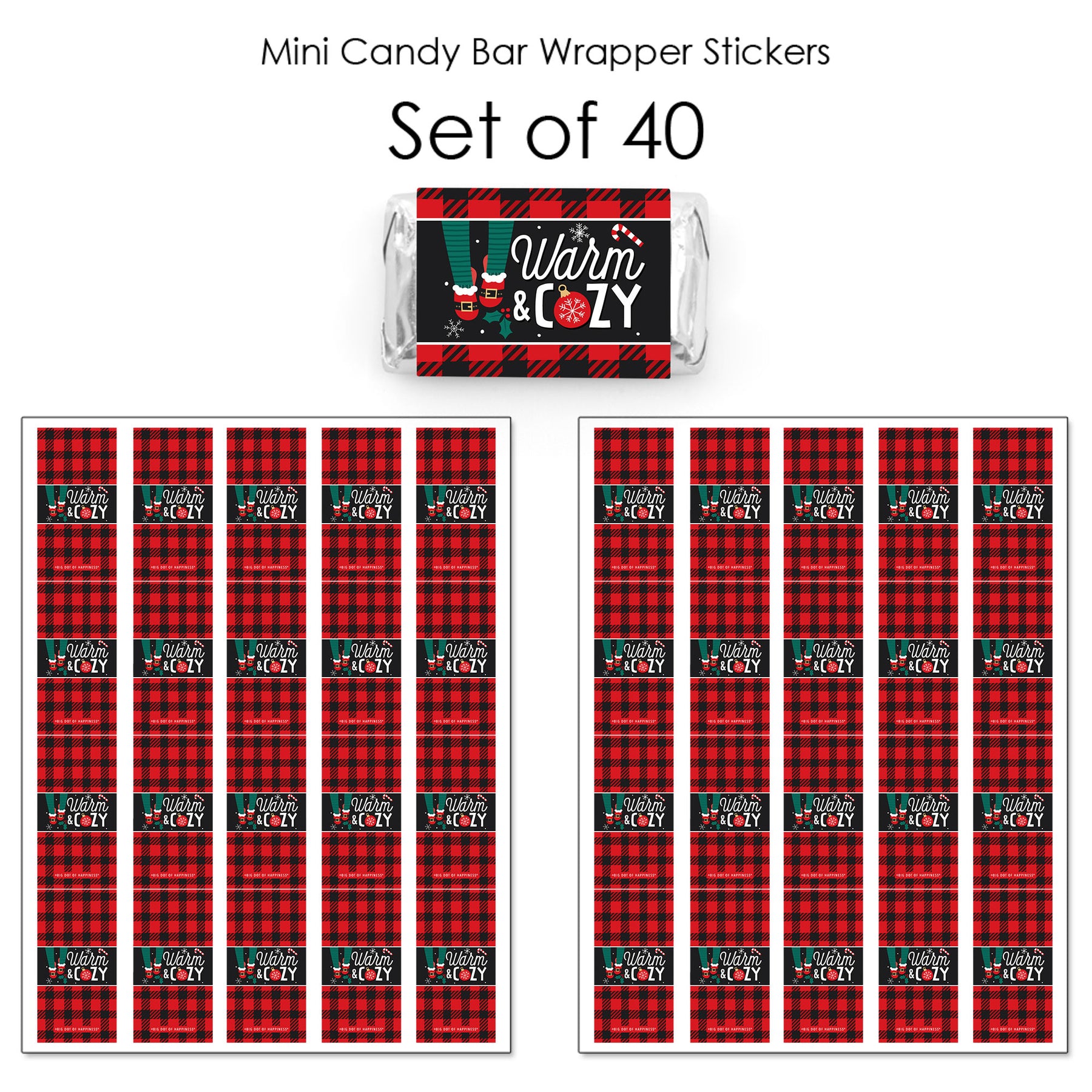 Christmas Pajamas - Mini Candy Bar Wrapper Stickers - Holiday Plaid PJ Party Small Favors - 40 Count | BigDotOfHappiness.com – Big Dot of Happiness LLC christmas-pajamas-mini-candy-bar-wrapper-stickers-holiday-plaid-pj-party-small-favors-40-count-bigdotofhappiness-com-big-dot-of-happiness-llc