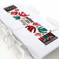 Christmas Pajamas - Petite Holiday Plaid PJ Party Paper Table Runner - 12 x 60 inches