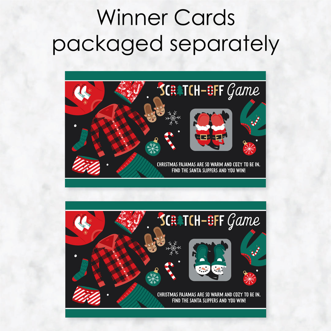 Christmas Pajamas - Holiday Plaid PJ Party Game Scratch Off Cards - 22 Count