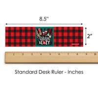 Christmas Pajamas - Holiday Plaid PJ Party Water Bottle Sticker Labels - Set of 20