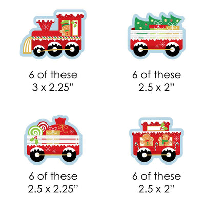 Christmas Train - DIY Shaped Holiday Party Cut-Outs - 24 Count