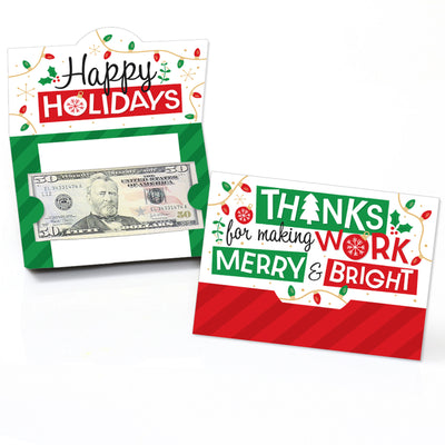 Co-Worker Appreciation - Christmas Thank You Employee Staff Money And Gift Card Holders - Set of 8