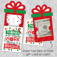 Co-Worker Appreciation - Christmas Thank You Employee Staff Money and Gift Card Sleeves - Nifty Gifty Card Holders - Set of 8