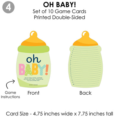 Colorful Baby Shower - 4 Baby Shower Games - 10 Cards Each - Who Knows Mommy Best, Mommy or Daddy Quiz,Â What's in Your Purse and Oh Baby - Gamerific Bundle