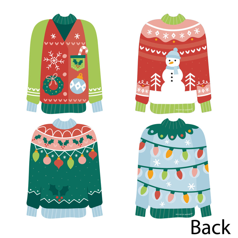 Colorful Christmas Sweaters - Sweater Decorations DIY Ugly Sweater Holiday Party Essentials - Set of 20