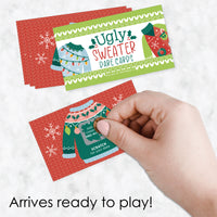 Colorful Christmas Sweaters - Ugly Sweater Holiday Party Game Scratch Off Dare Cards - 22 Count