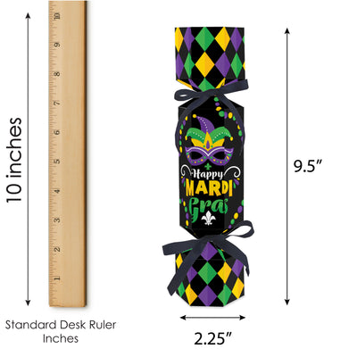 Colorful Mardi Gras Mask - No Snap Masquerade Party Table Favors - DIY Cracker Boxes - Set of 12