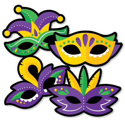 Colorful Mardi Gras Mask - Decorations DIY Masquerade Party Essentials - Set of 20