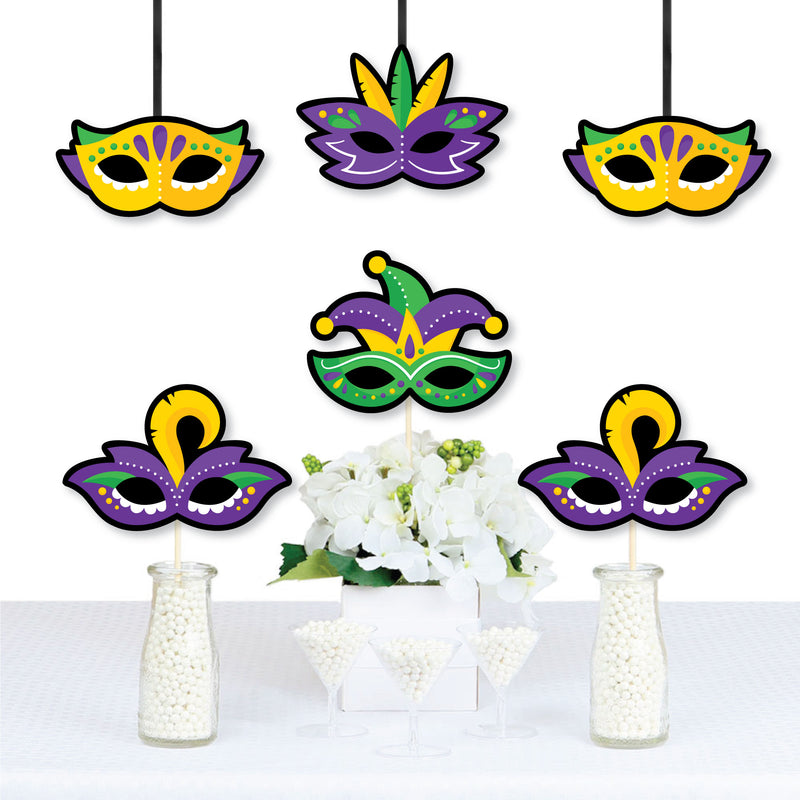 Colorful Mardi Gras Mask - Decorations DIY Masquerade Party Essentials - Set of 20