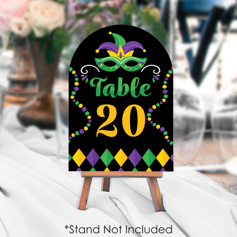 Colorful Mardi Gras Mask - Masquerade Party Double-Sided 5 x 7 inches Cards - Table Numbers - 1-20