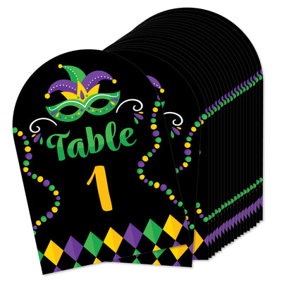 Colorful Mardi Gras Mask - Masquerade Party Double-Sided 5 x 7 inches Cards - Table Numbers - 1-20