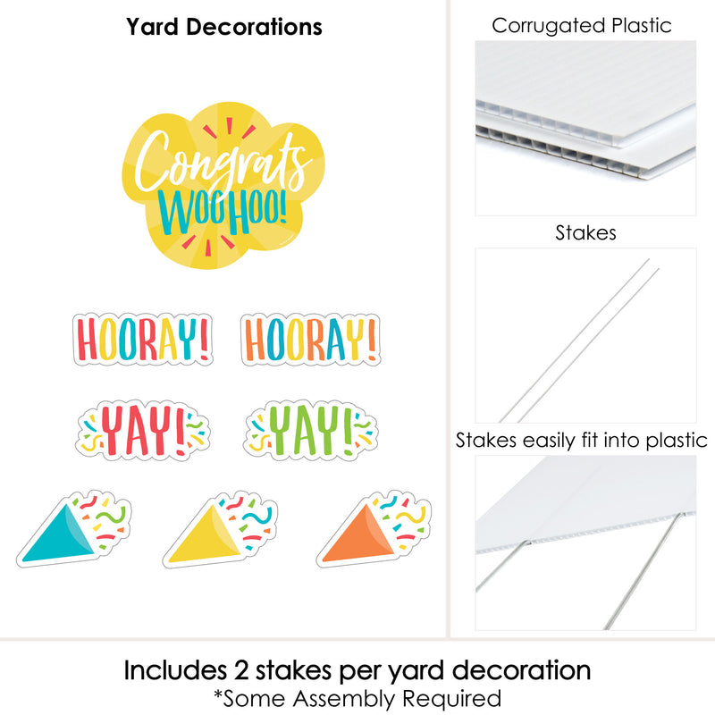 Congrats Yard Sign and Outdoor Lawn Decorations Congratulations