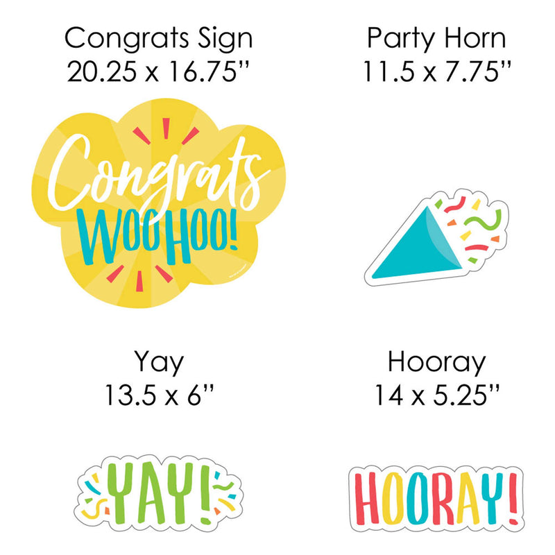 Congrats - Yard Sign and Outdoor Lawn Decorations - Congratulations Yard Signs - Set of 8