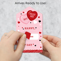 Conversation Hearts - Valentine’s Day Cards for Kids - Happy Valentine’s Day Pull Tabs - Set of 12