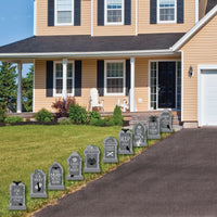 Creepy Cemetery - Lawn Decorations - Outdoor Spooky Halloween Tombstone Party Yard Decorations - 10 Piece